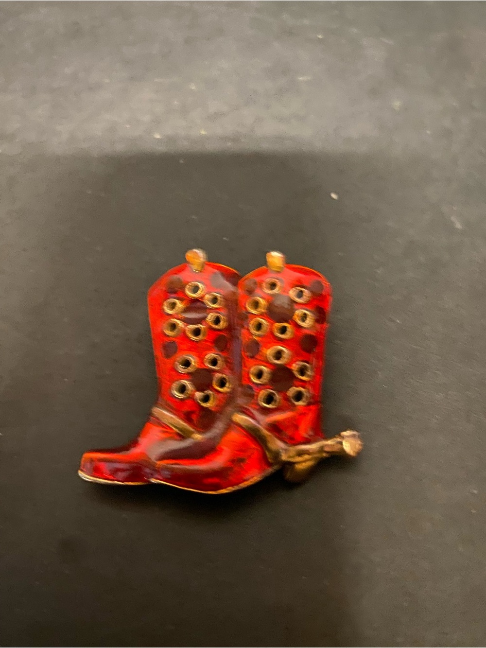 Red Cowboy Boot Brooch - Women's Jewelry